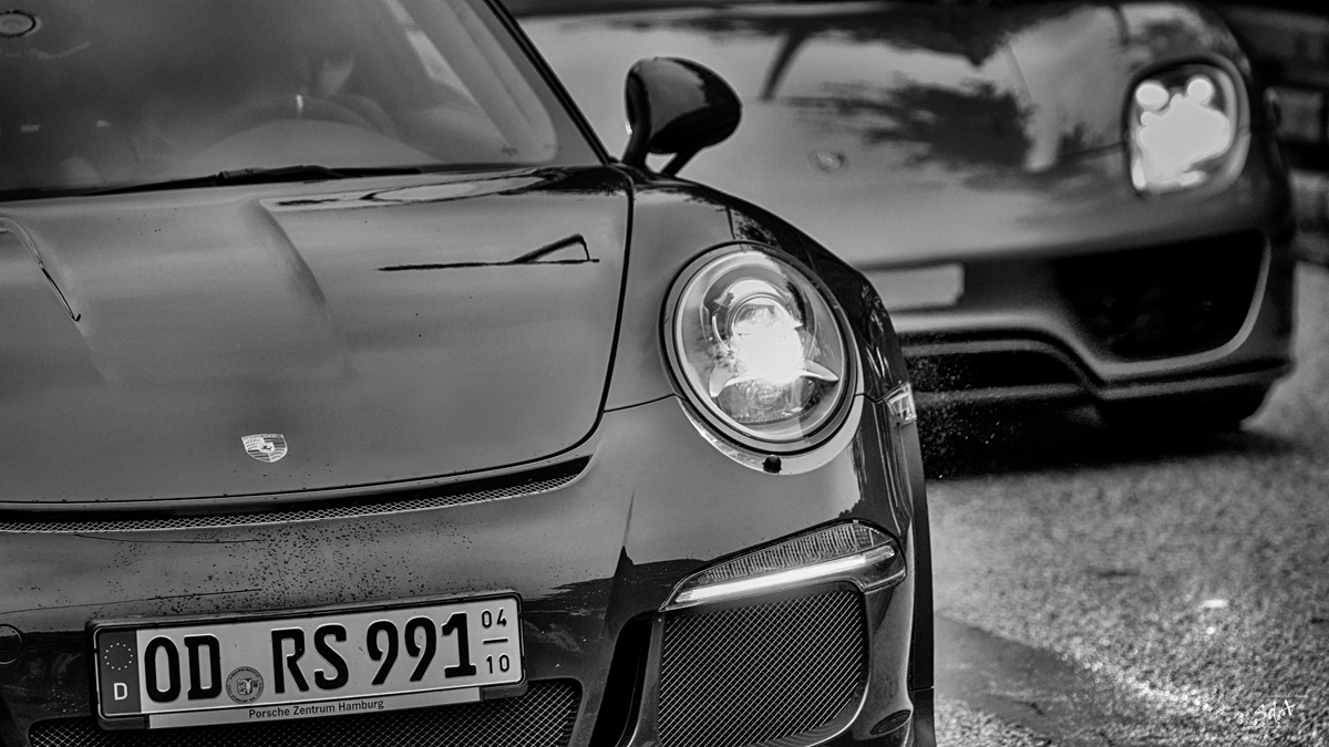 Autos. Zwei Porsche GT3 RS, Autorennen fotografiert von Danny Koerber für Sehnsucht der Augen.